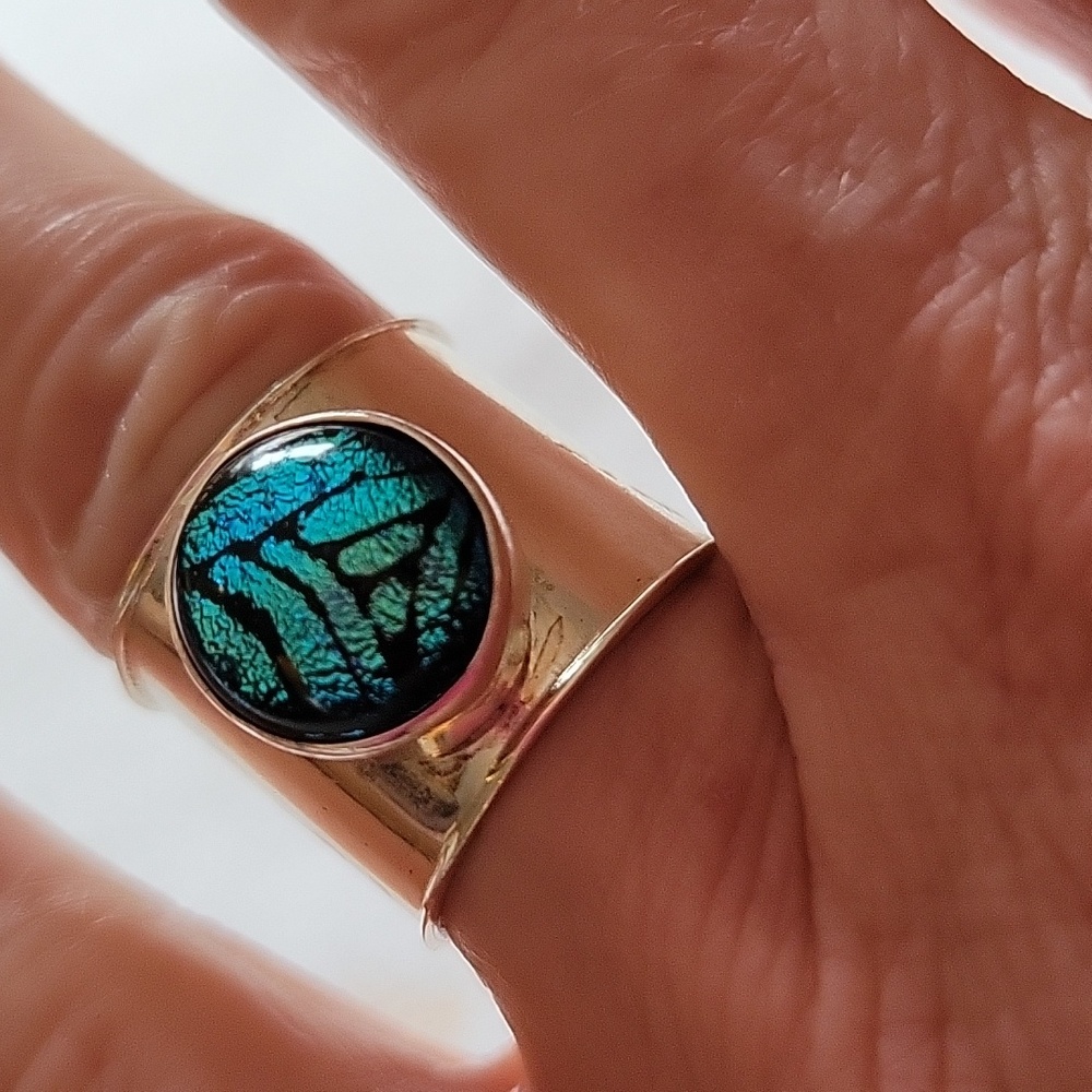 925 cuffed ring with tourquoise stone